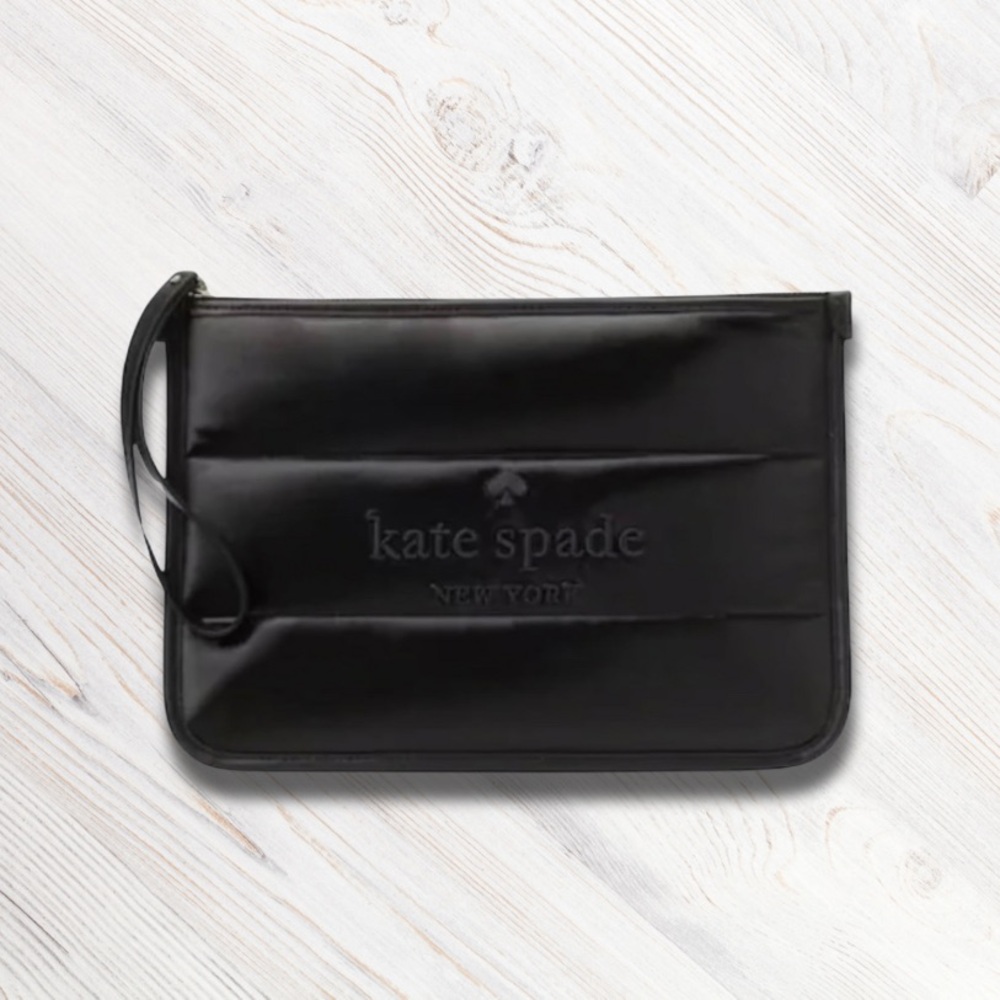 Black Kate Spade Ella Puffer Wrislet Clutch Bag